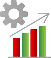 croissance plat pente icône vecteur