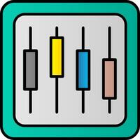 diagramme ligne rempli pente icône vecteur