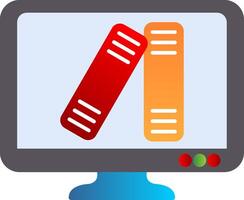 en ligne apprentissage plat pente icône vecteur