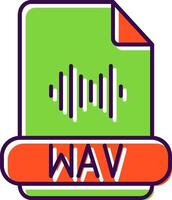 wav format rempli icône vecteur