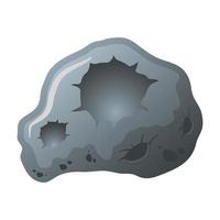 icône de style isolé roche astéroïde vecteur