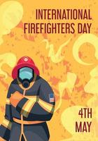 carte de la journée internationale des pompiers vecteur