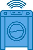 intelligent la lessive machine rempli bleu icône vecteur