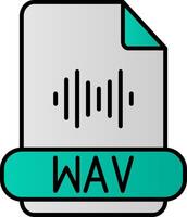 wav format ligne rempli pente icône vecteur