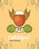 affiche du festival de la bière oktoberfest vecteur
