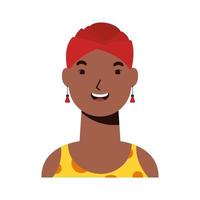 icône de personnage femme ethnique afro vecteur