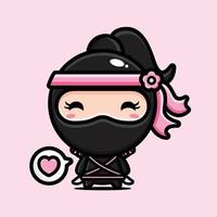 conception de personnage de mascotte ninja mignon vecteur