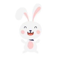 mignon petit personnage de lapin de pâques vecteur