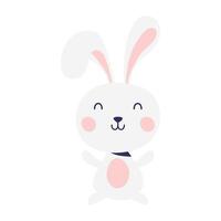 mignon petit personnage de lapin de pâques vecteur