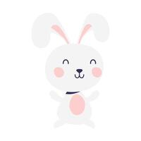 mignon petit personnage de lapin de pâques vecteur