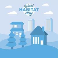 scène de la journée mondiale de l'habitat vecteur