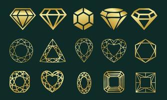 luxe-diamant-icon-set-vector -modèle de conception vecteur