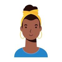 icône de personnage femme ethnique afro vecteur