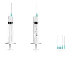 seringues et aiguilles médicales réalistes. vecteur