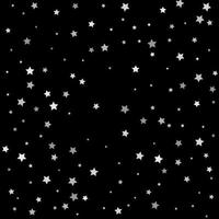 étoile scintillante argentée sur fond noir. confettis étoilés vecteur