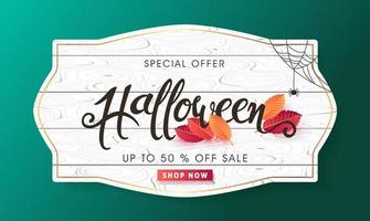 modèle de bannière publicitaire de promotion de vente joyeux halloween vecteur