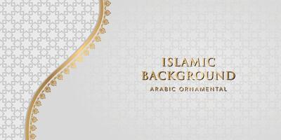 islamique Ramadan kareem eid mubarak arabe luxe ornemental Contexte avec islamique modèle et décoratif ornement Cadre vecteur