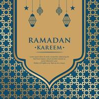 islamique Ramadan kareem eid mubarak arabe luxe ornemental Contexte avec islamique modèle et décoratif ornement Cadre vecteur