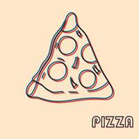 Pizza. vecteur illustration avec risographe impression effet