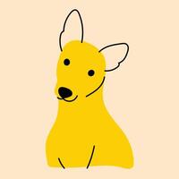 jaune, fantaisie chien, chiot. avatar, badge, affiche, logo modèles, imprimer. vecteur illustration dans plat dessin animé style