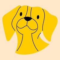 jaune, fantaisie chien, chiot. avatar, badge, affiche, logo modèles, imprimer. vecteur illustration dans plat dessin animé style