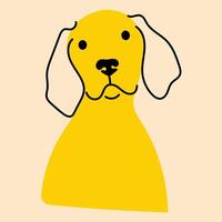 jaune, fantaisie chien, chiot. avatar, badge, affiche, logo modèles, imprimer. vecteur illustration dans plat dessin animé style