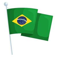 onduler le drapeau du brésil vecteur