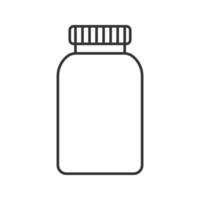 Icône linéaire de bouteille de pilules sur ordonnance vecteur