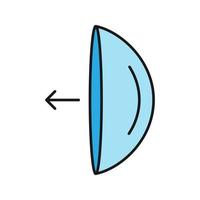 lentilles de contact oculaire mettant sur l'icône de couleur d'instruction vecteur