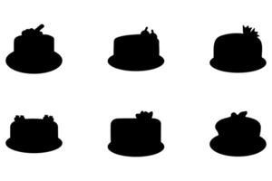 silhouette de anniversaire gâteau. vecteur fête plat illustration