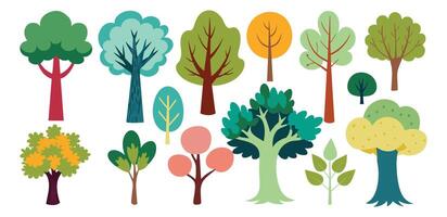 main tiré des arbres collection ensemble, illustration vecteur pour infographie ou autre les usages