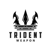 Neptune poseidon trident logo, lance Facile ancien modèle conception vecteur