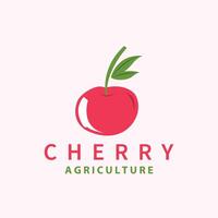 rouge baie fruit jardin plante silhouette conception modèle Cerise logo vecteur illustration