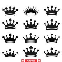 couronne bijoux luxueux vecteur silhouettes pour royal dessins