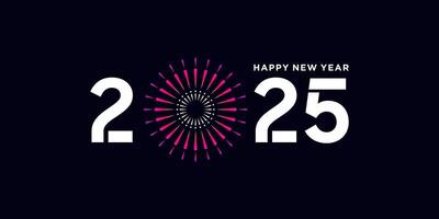 2025 Nouveau année logo conception avec rose feux d'artifice, 2025 calendrier vecteur