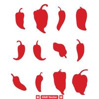 ai généré savoureux révélations le Chili vecteur silhouettes inspirer votre les créations