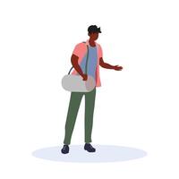 grand homme avec une sac. mode pour gars. moderne dessin animé personnage. vecteur illustration