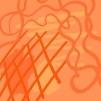 amusement Orange modèle Contexte avec encre lignes et rayures. abstrait monochrome formes et taches. moderne modèle pour brochure couverture conception. main dessin vecteur