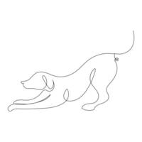 continu un ligne chien dessin en dehors ligne vecteur illustration conception