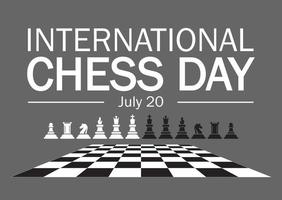 image vectorielle, journée internationale des échecs le 20 juillet vecteur