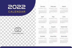 Ensemble de modèles de calendrier 2022 pour les entreprises. planificateur de calendrier du nouvel an à partir de lundi vecteur