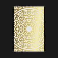 fond orné de mandala d'or de luxe pour invitation de mariage, couverture de livre avec style d'élément de mandala vecteur