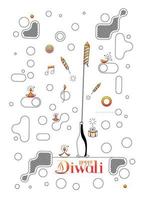 joyeux fond de diwali, illustration vectorielle. vecteur