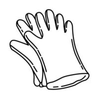 icône de gant de cuisine. doodle dessinés à la main ou style d'icône de contour vecteur