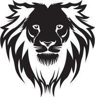 une noir et blanc logo de une Lion avec une crinière. vecteur