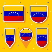 plat dessin animé vecteur illustration de Venezuela nationale drapeau avec beaucoup formes à l'intérieur