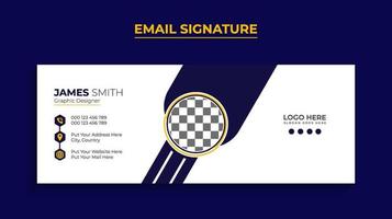 signature de courrier électronique moderne professionnelle ou conception de modèle de pied de page de courrier électronique téléchargement gratuit vecteur