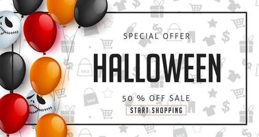 modèle de bannière publicitaire de promotion de vente joyeux halloween vecteur