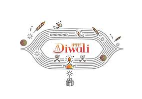 joyeux fond de diwali, illustration vectorielle. vecteur