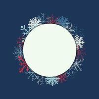 cadre rond d'hiver avec flocon de neige et espace pour le texte. illustration vectorielle de noël vente vecteur